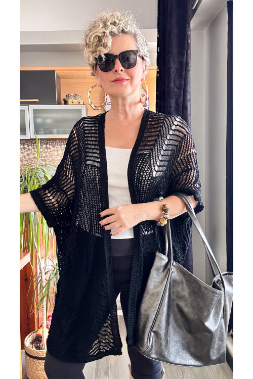 Misa Ajurlu İthal Lase Hırka Siyah