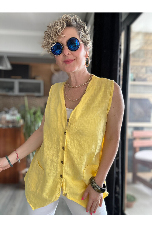 Nepa Tasarım Bluz Yelek Sarı