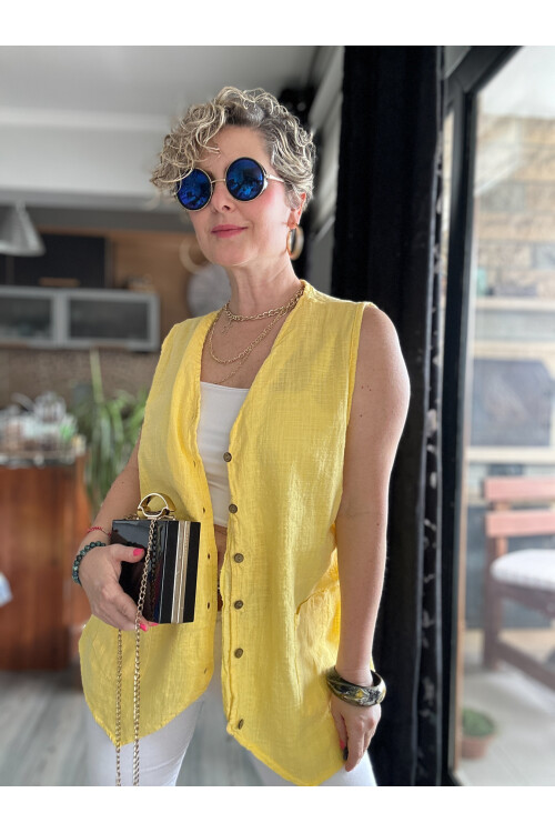 Nepa Tasarım Bluz Yelek Sarı