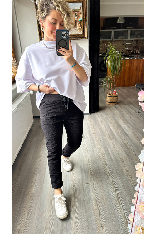 Nino İtalyan Sihirli Pantolon Siyah