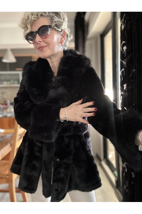 Rennes İthal Kısa Kürk Siyah