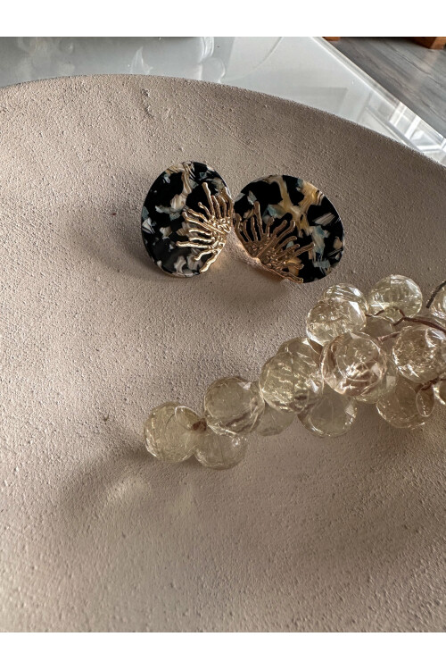 Abardi Akrilik Küpe Siyah