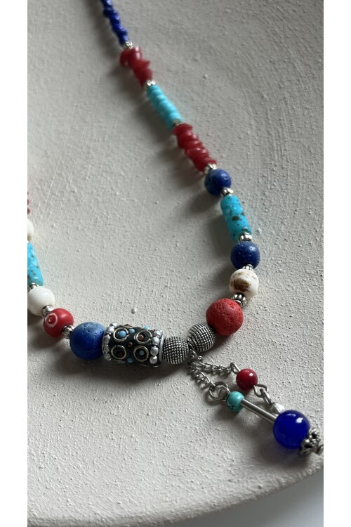 Alom Doğal Taş Etnik Kolye