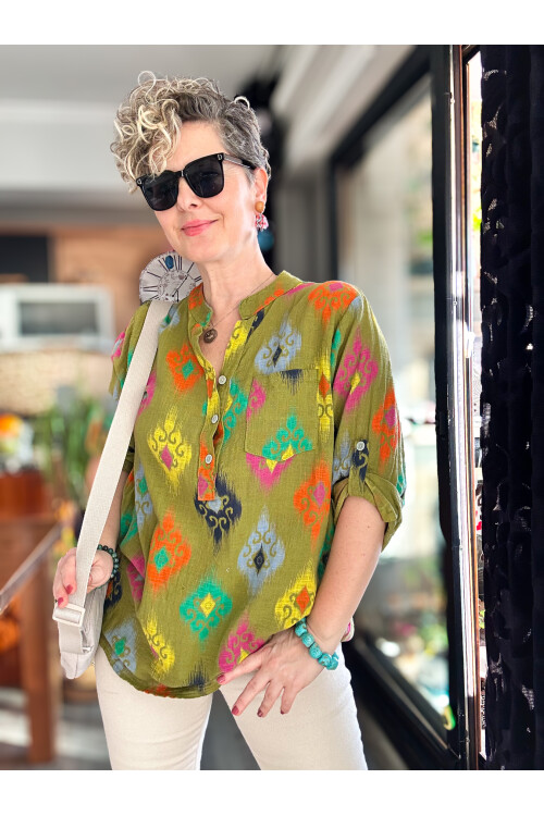 Diga Seramik Desen İtalyan Gömlek Yağ Yeşil