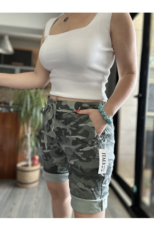 Fammy İtalyan Kamuflaj Şort Haki
