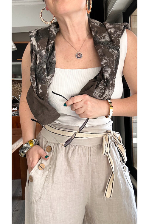 Henry İtalyan Cep Düğme Detay Pantolon Beige