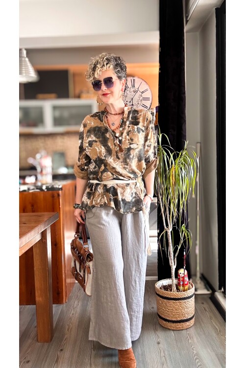 Henry İtalyan Cep Düğme Detay Pantolon Fango