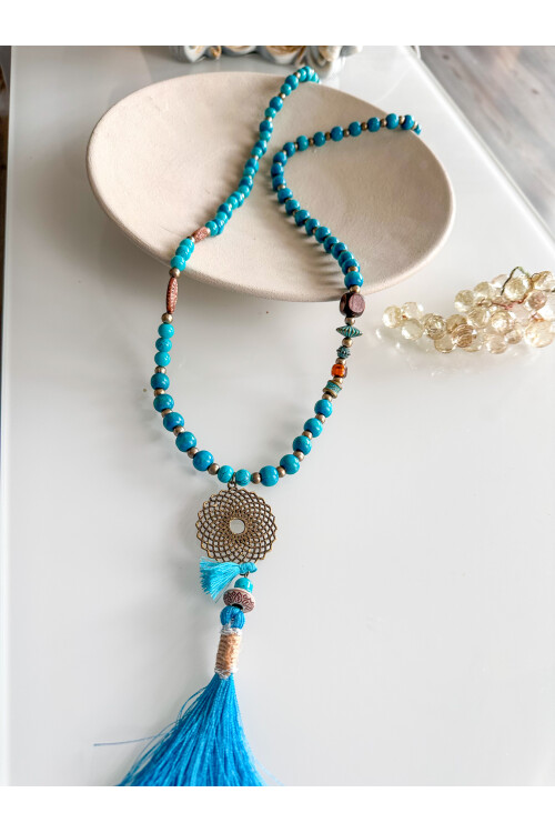 Lava Cam Göbeği Tahta Tasarım Kolye