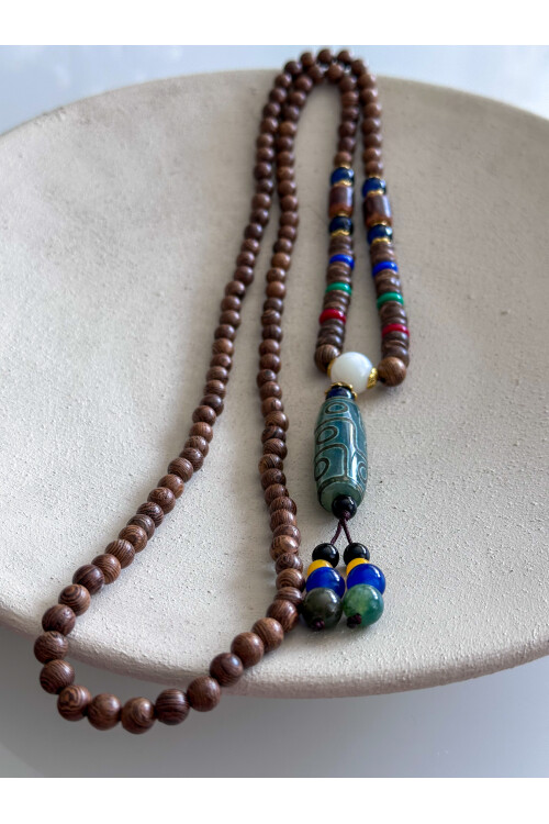 Letis Doğal Taş Etnik Bambu Kolye