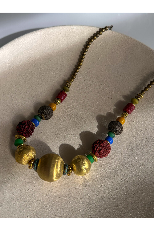 Polki Pirinç Çam Etnik  Kolye