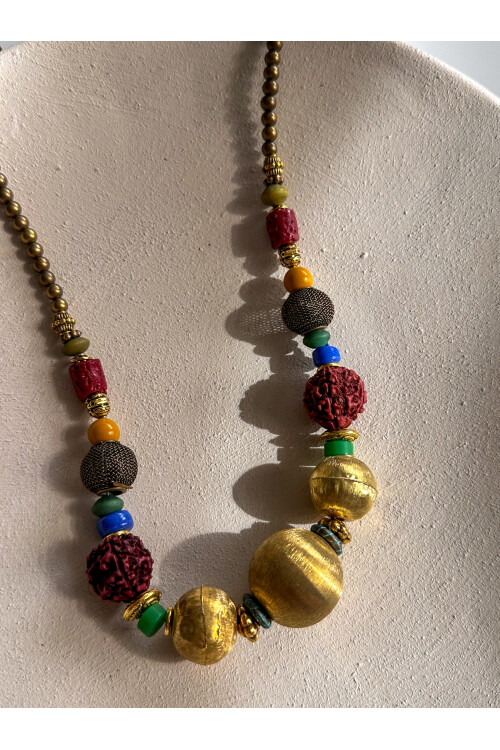 Polki Pirinç Çam Etnik  Kolye