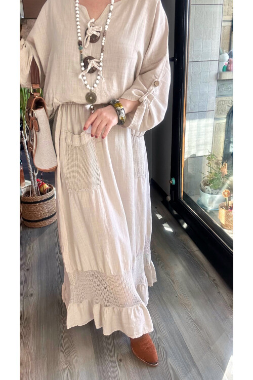 Pronto Vip Tasarım File Detay Etek Bluz Takım Taş