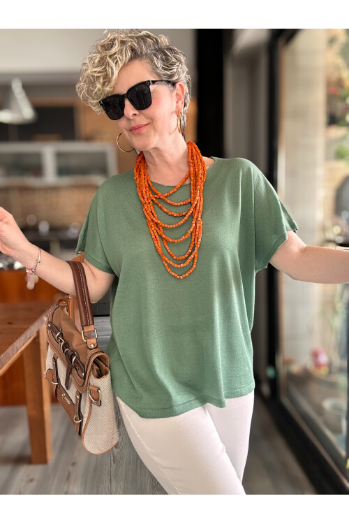 Salli Tasarım Viskon Bluz Yeşil