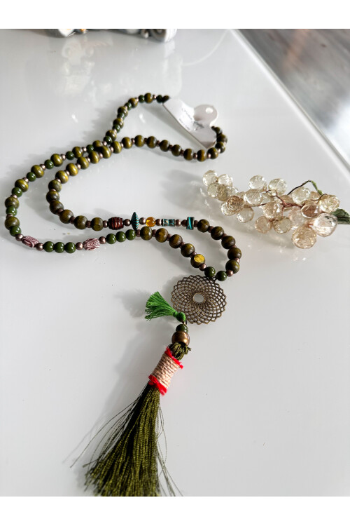 Tosca Haki Tahta Tasarım Kolye