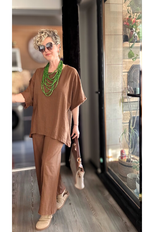 Tutto Tasarım Saçak Detay Salaş Takım Kahve