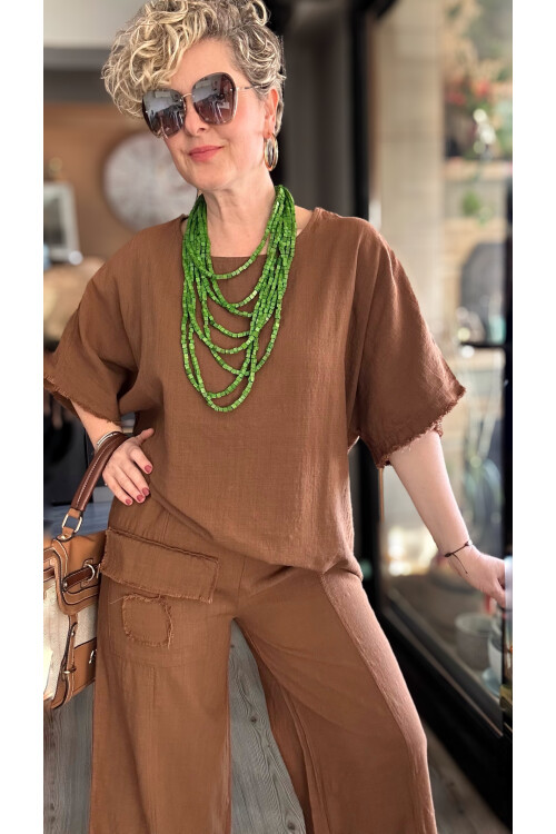 Tutto Tasarım Saçak Detay Salaş Takım Kahve