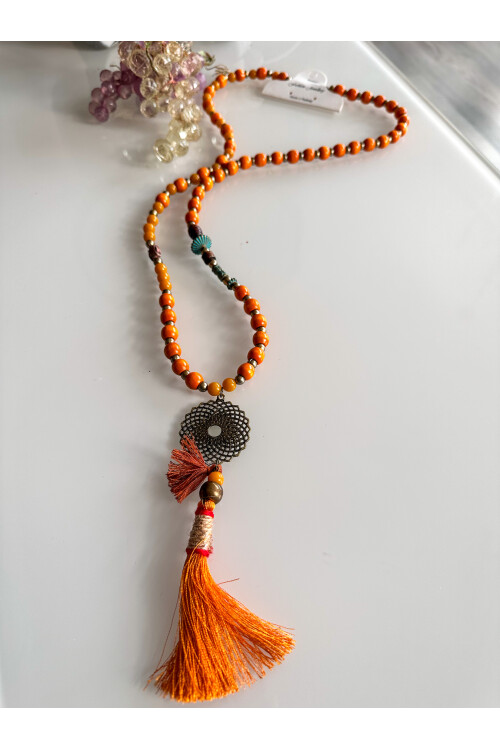 Yense Turuncu Tasarım Kolye