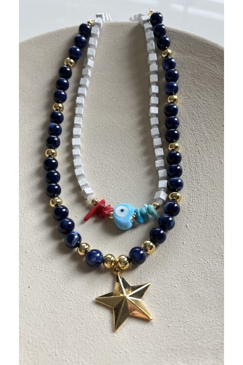 Zello Akrilik İkili Kolye