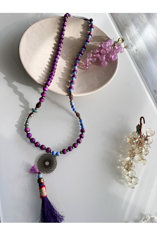 Zenit Mor Tahta Tasarım Kolye