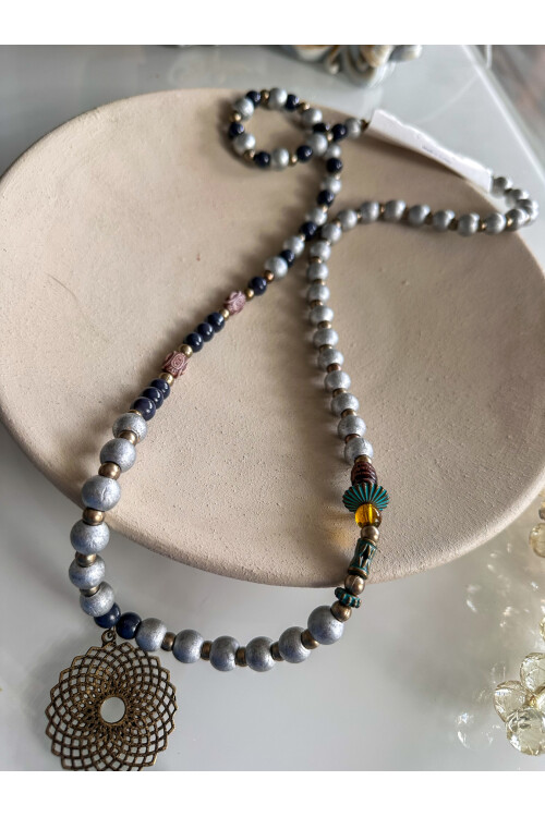 Zigo Gümüş Tahta Tasarım Kolye