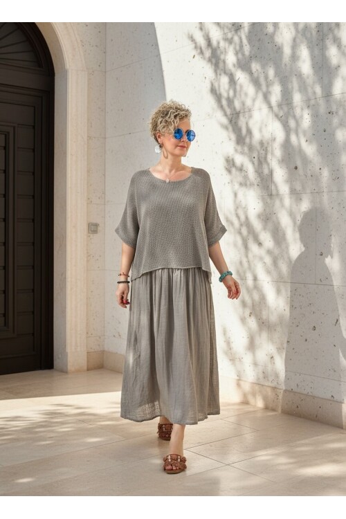 Abitare İtalyan Fisto File Detay Vip Elbise Vizon