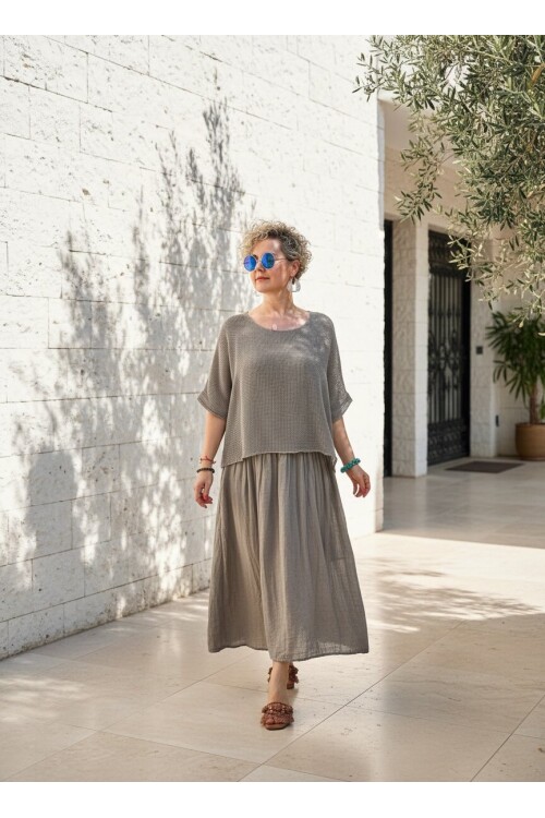 Abitare İtalyan Fisto File Detay Vip Elbise Vizon