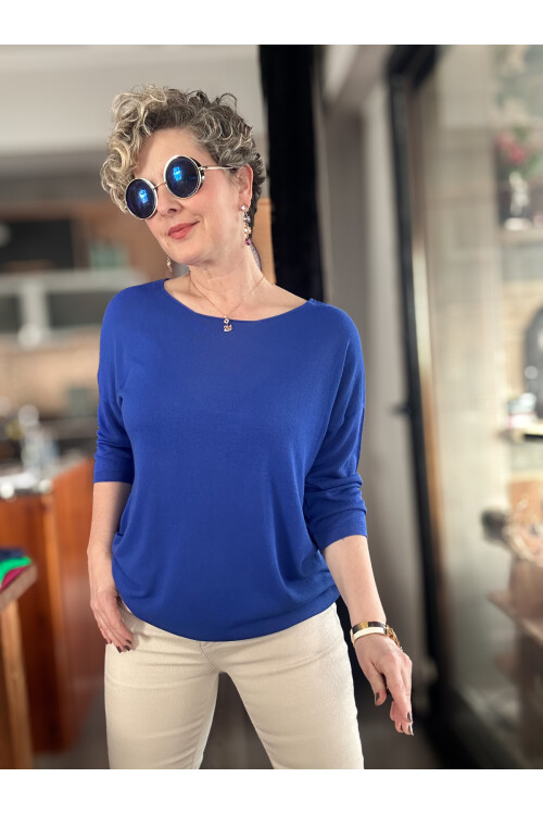 Cuppa Yuvarlak Yaka Mevsimlik Saks Basic Triko