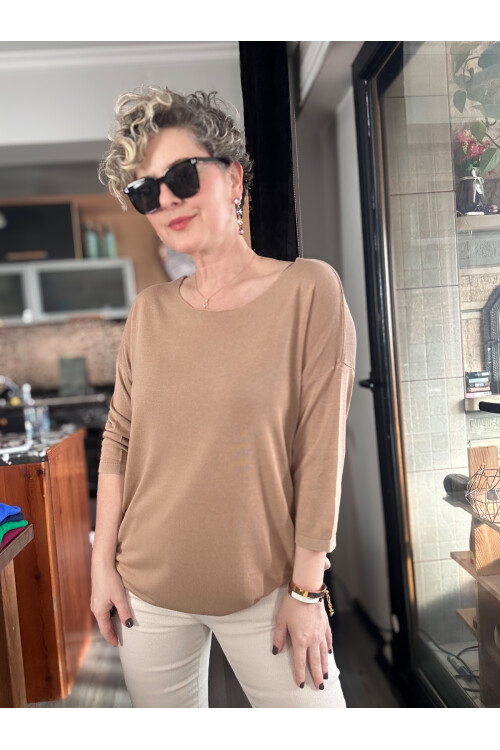 Cuppa Yuvarlak Yaka Mevsimlik Vizon Basic Triko