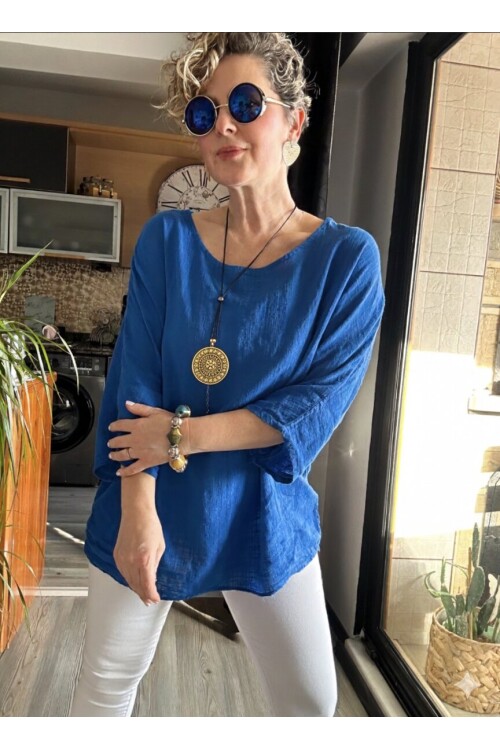 Fezza İthal Kolyeli Tasarım Bluz Sax