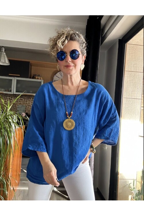 Fezza İthal Kolyeli Tasarım Bluz Sax