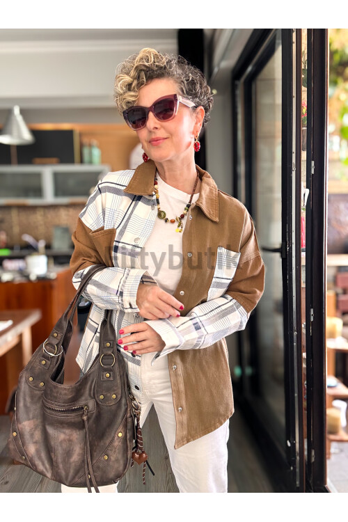 Fortes Tasarım Ekose Gabardin Gömlek Ceket