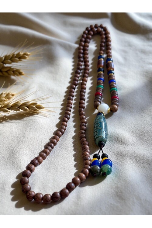 Letis Doğal Taş Etnik Bambu Kolye