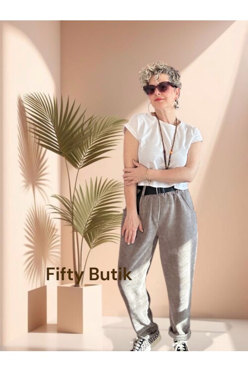 Luppo İtalyan Şönil Kemerli Havuç Pantolon Fango