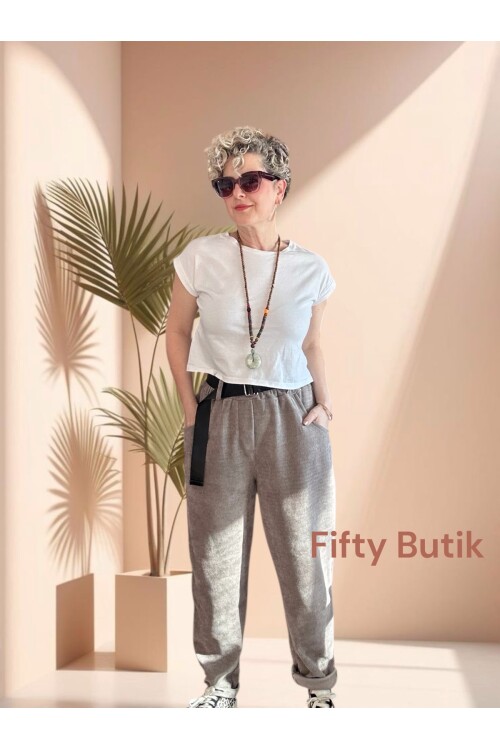 Luppo İtalyan Şönil Kemerli Havuç Pantolon Fango