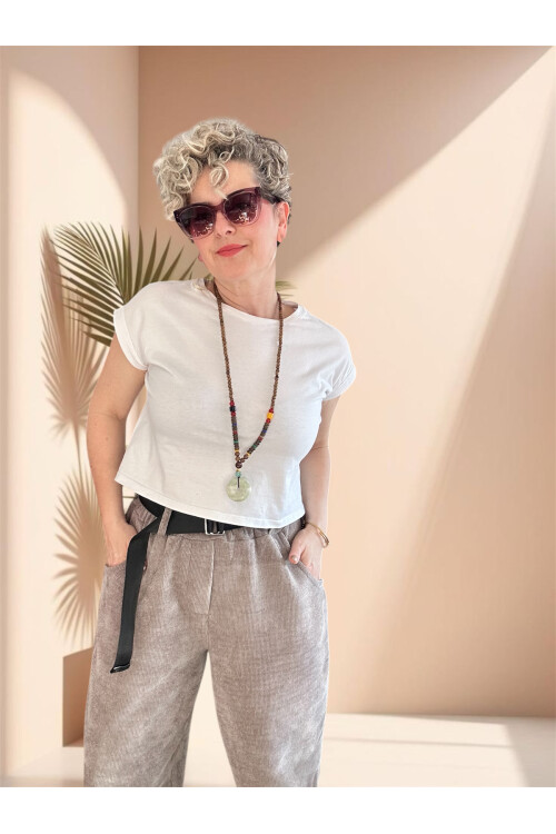 Luppo İtalyan Şönil Kemerli Havuç Pantolon Fango