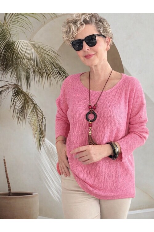 Meggis Kolyeli Tasarım Merserize Pembe