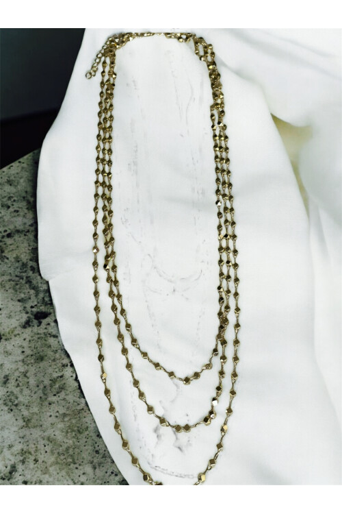 Melina Çelik Gold Çoklu Kolye