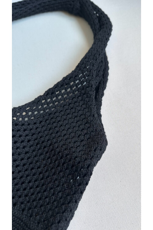 Premium İthal Örme Çanta Siyah