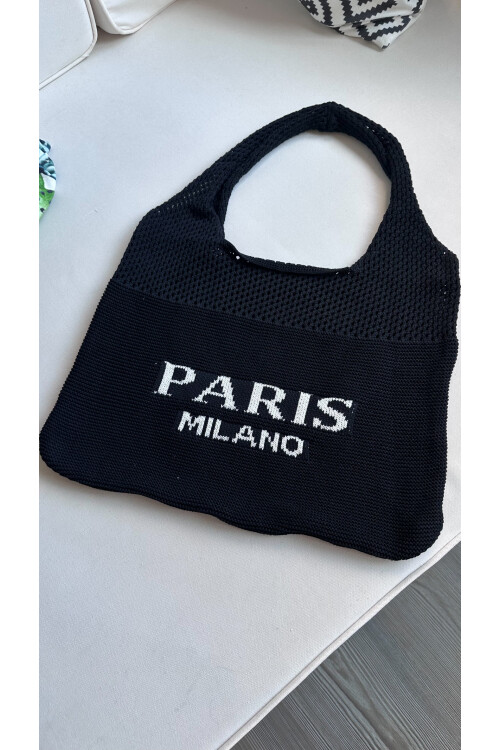 Premium İthal Örme Çanta Siyah