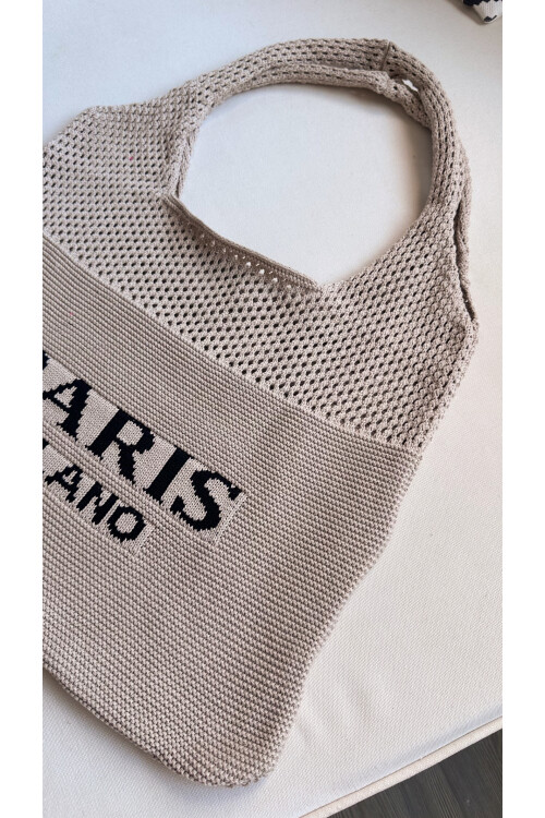 Premium İthal Örme Çanta Vizon