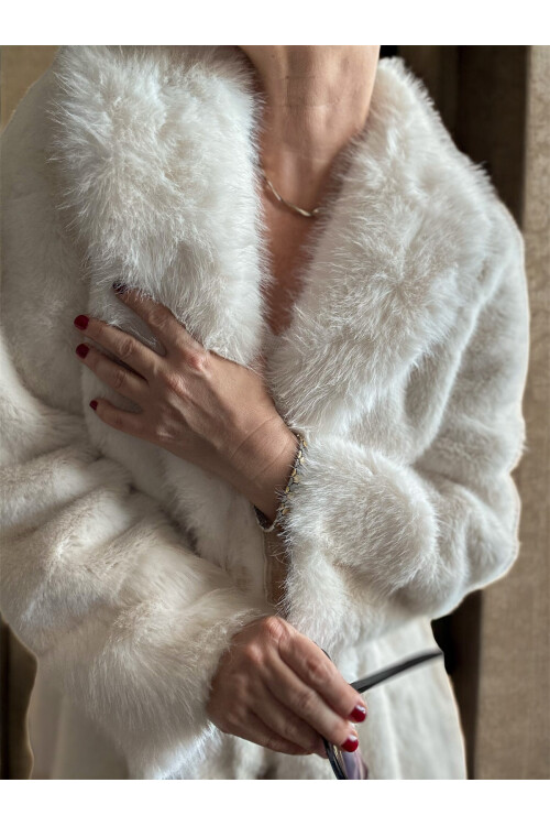 Rennes İthal Kısa Kürk  Ekru