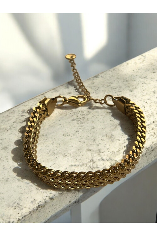 Saluska Gold And Silver Çelik Bileklik