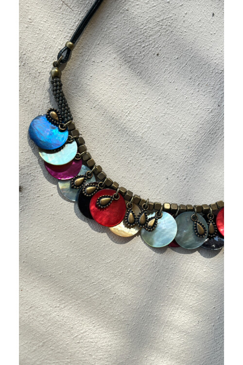 Sprout Pirinç Cam Etnik Kolye