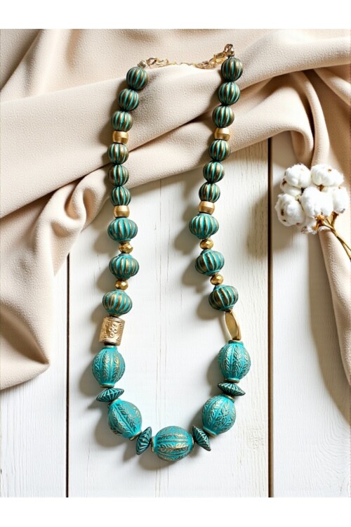 Vintage Turkuaz Kolye