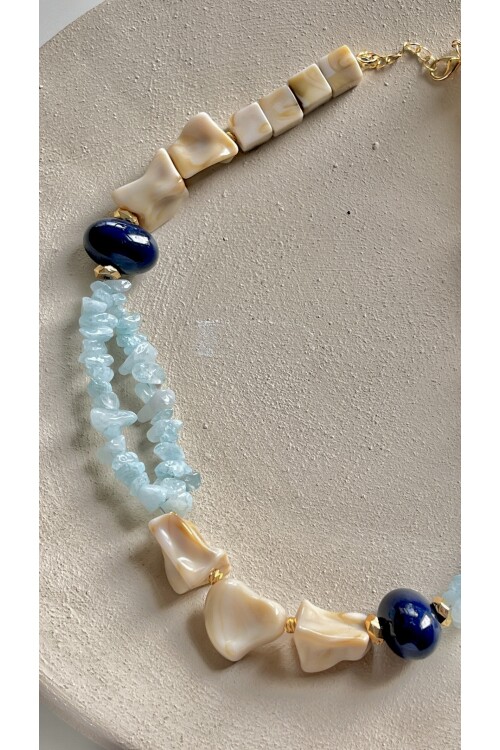 Vivenye Doğal Taş Detay Kolye Aqua