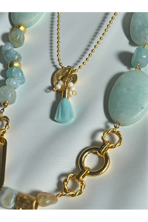 Aquamarine VIP Doğal Taş Kolye