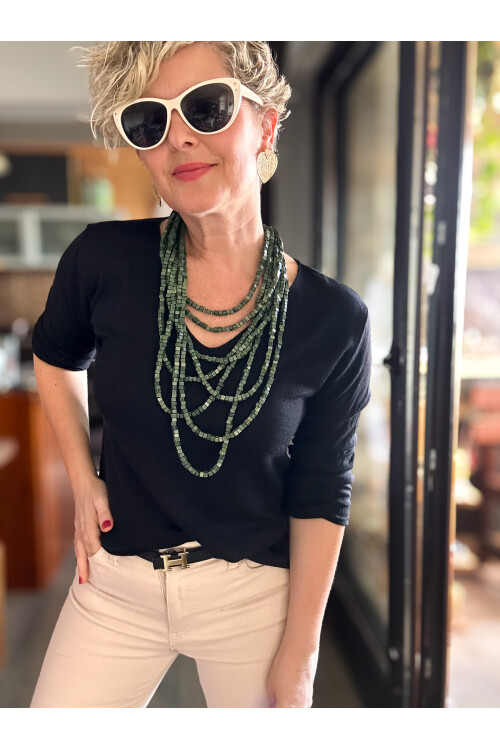 Zanna İtalyan V Yaka Triko Siyah