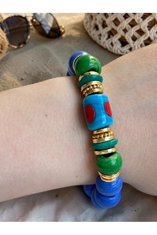 Bodrum Cam Taş Yeşil Boncuk Bilezik