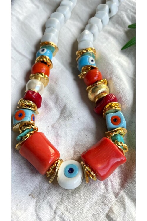 Bodrum Cam White  Etnik Kolye