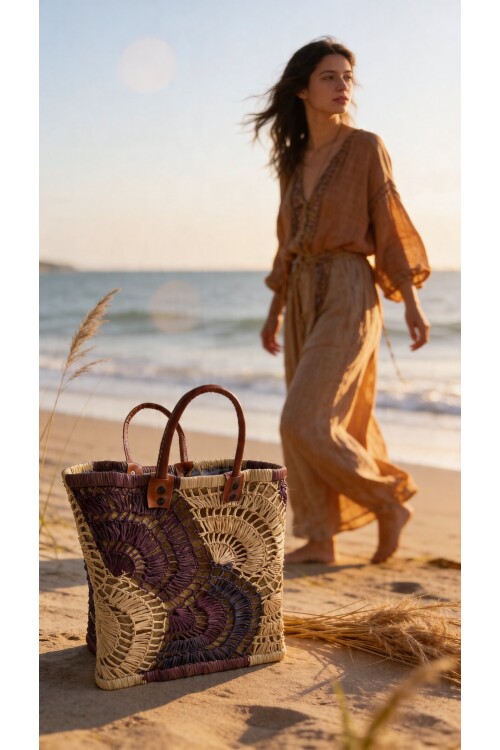 Lapiil %100 El Örgüsü Rafya Çanta